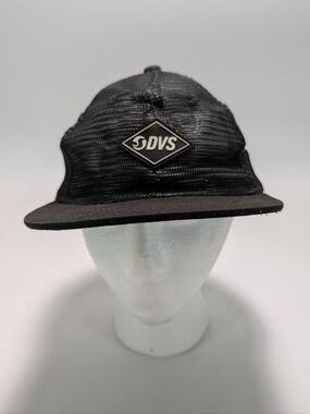 DVS Skateboard Shoe Company Black Mesh Snapback Hat